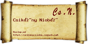 Csikány Niobé névjegykártya
